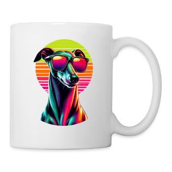 Retro Sonnenuntergang Sonnenbrille Italienisch Windhund Italienisch - Tasse - Weiß - Rechts