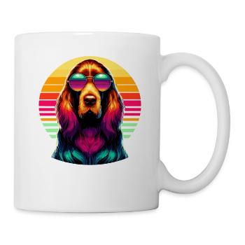 Lunettes de soleil rétro coucher de soleil italien Spinone Italiano - Mug blanc - blanc - Droite