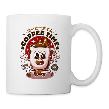 Café Zen Rétro cartoon - Cute japon - Mug blanc - blanc - Droite