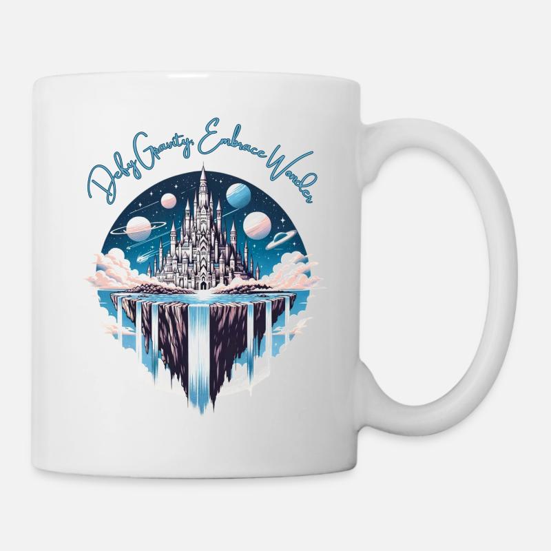 Île flottante avec un château à l’envers - Mug blanc - blanc