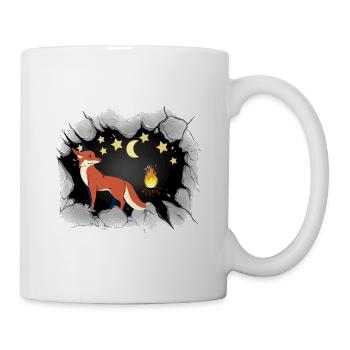 Fox, Foxes, Moon, Stars, Children, Fairy Tale - Mug - white - Right