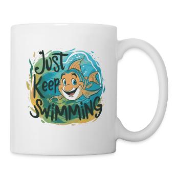 SCHWIMMEN SIE EINFACH WEITER - Tasse - Weiß - Rechts