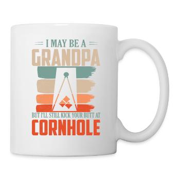 Drôle de grand-père Cornhole Bean Bag Toss Player - Mug blanc - blanc - Droite