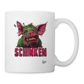 Schinken-Zombie-Schwein - Tasse - Weiß - Rechts
