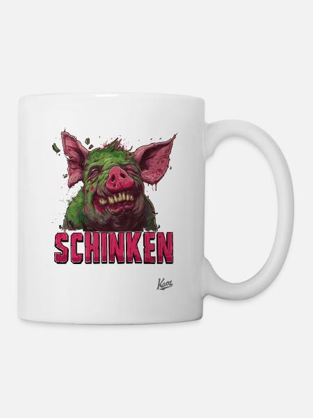 Schinken-Zombie-Schwein - Tasse - Weiß