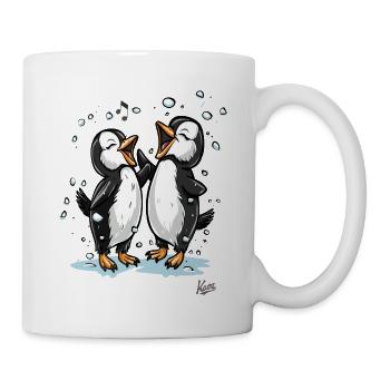Chanter des petits pingouins heureux - Mug blanc - blanc - Droite