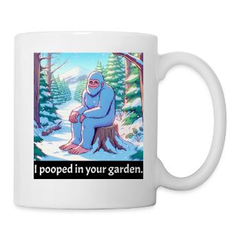 Bigfood a fait caca - Drôle de Bigfoot Meme - Citation amusante - Mug blanc - blanc - Droite