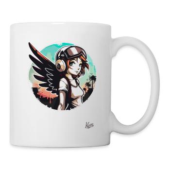 Fille alternative cool avec des ailes d’ange - Mug blanc - blanc - Droite
