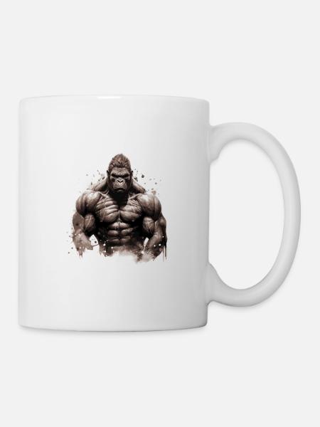 Gorilla Bodybuilding Beast - Tasse - Weiß