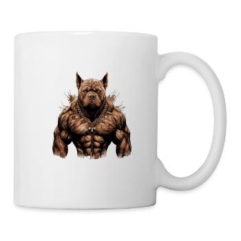 Hund Pit Muskeln Bodybuilding Beast - Tasse - Weiß - Rechts