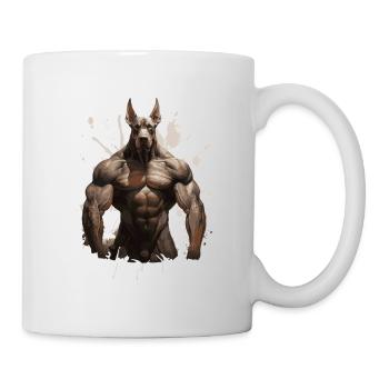 Doberman Chien Muscles Workout Beast - Mug blanc - blanc - Droite