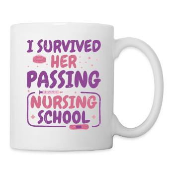 J’ai survécu à son décès à l’école d’infirmières 50 - Mug blanc - blanc - Droite