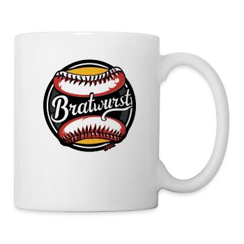 Funny humor: Baseball bratwurst - Mug - white - Right