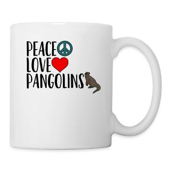 T-shirt Peace Love Pangolins fourmilier humour animal - Mug blanc - blanc - Droite