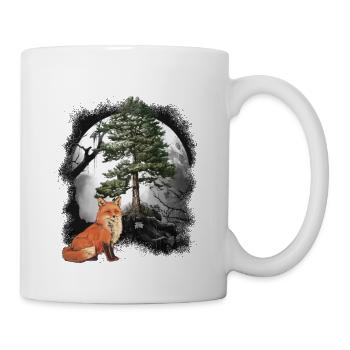 Renards, renards, habitants de la forêt, animaux de la forêt - Mug blanc - blanc - Droite
