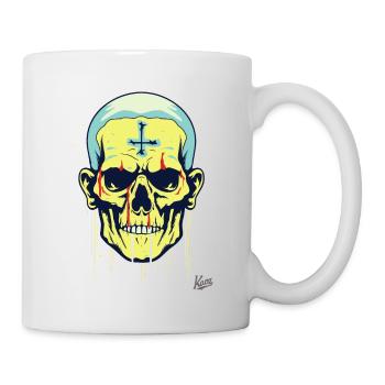 Un crâne de dessin animé cool - Mug blanc - blanc - Droite