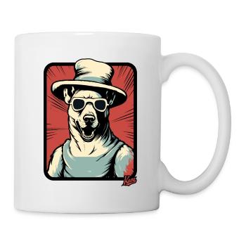Chien cool avec un grand chapeau - Mug blanc - blanc - Droite