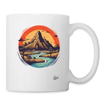 Nature sauvage : une montagne et une rivière - Mug blanc - blanc - Droite