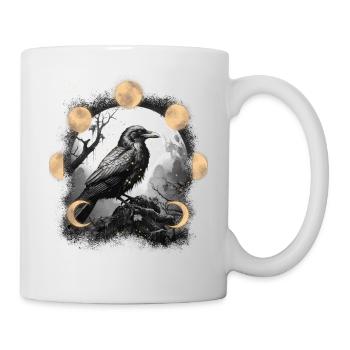 Halloween Ravens Crows Moon Phases Raven Crow - Mug - white - Right