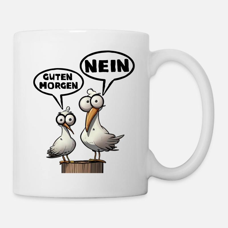 Les mouettes de Bäädden - Good Morning No Saying Seagull - Mug blanc - blanc