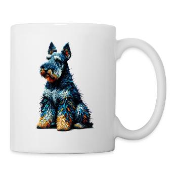 Polygon Art Kerry Blue Terrier Terriers - Tasse - Weiß - Rechts