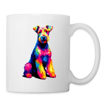 Bunte Pop Art Kerry Blue Terrier Terrier - Tasse - Weiß - Rechts
