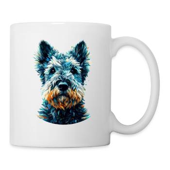 Polygon Art Kerry Blue Terrier Terriers - Tasse - Weiß - Rechts