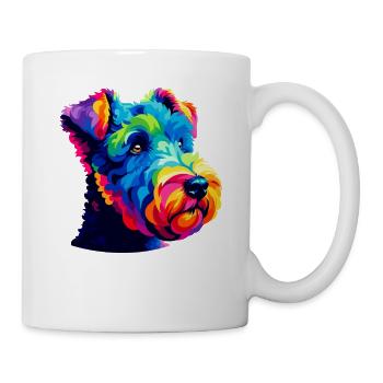 Bunte Pop Art Kerry Blue Terrier Terrier - Tasse - Weiß - Rechts