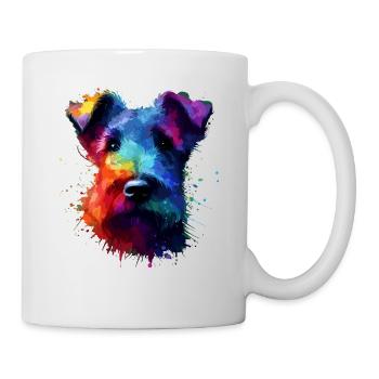 Bunte Splash Art Kerry Blue Terrier Terrier - Tasse - Weiß - Rechts
