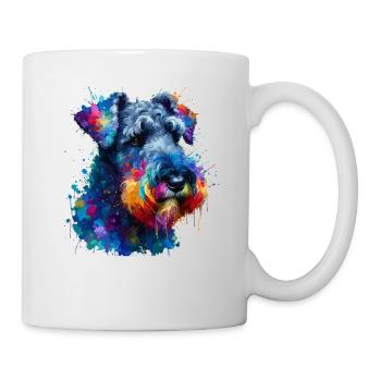 Bunte Splash Art Kerry Blue Terrier Terrier - Tasse - Weiß - Rechts