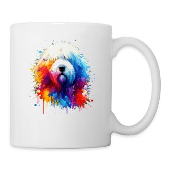 Colorful Splash Art Komondor Chien de berger hongrois - Mug blanc - blanc - Droite