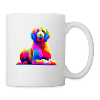 Pop Art coloré Komondor Chien de berger hongrois - Mug blanc - blanc - Droite