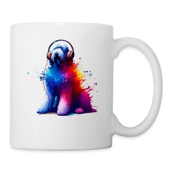 Splash Art Headphones Komondor Chien de berger hongrois - Mug blanc - blanc - Droite
