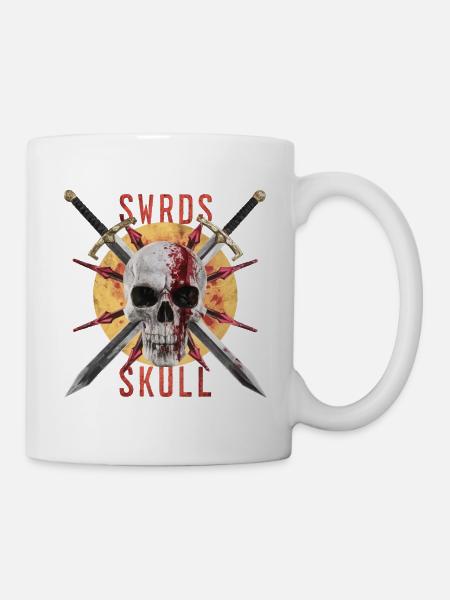 SCHWERTER UND SCHÄDEL - Tasse - Weiß