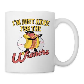 Playing Baseball - Im just here for the Wieners - Mug - white - Right