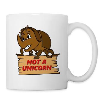 Rhino Battle Not A Unicorn Funny Angry Rhinoceros - Mug - white - Right