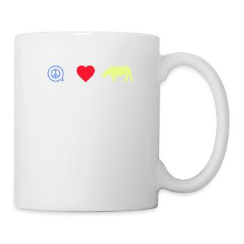 Peace Love Rhinos - Funny Rhinoceros Animal Lover - Mug - white - Right