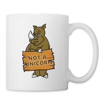 Rhinoceros Not A Unicorn Funny Angry Animal Cool - Mug - white - Right