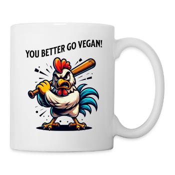 Tu ferais mieux de devenir végétalien - coq amusant - Mug blanc - blanc - Droite