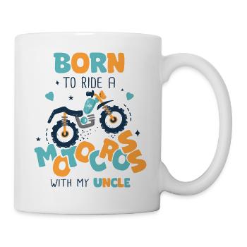 né pour faire du motocross avec tonton - Mug blanc - blanc - Droite