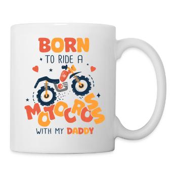 né pour faire du motocross avec papa - Mug blanc - blanc - Droite