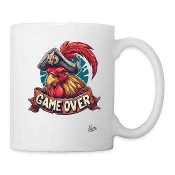 Hahn-Pirat: Das Spiel ist vorbei, Game Over - Tasse - Weiß - Rechts