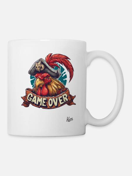 Hahn-Pirat: Das Spiel ist vorbei, Game Over - Tasse - Weiß