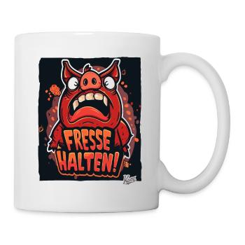 Cochon fou - Le cochon rugit : Tais-toi ! - Mug blanc - blanc - Droite
