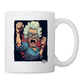 Super vieille mamie lève le poing dans la bataille - Mug blanc - blanc - Droite