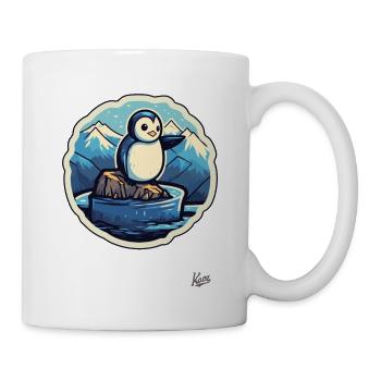 Niedlicher kleiner Pinguin auf einer Eisscholle - Tasse - Weiß - Rechts