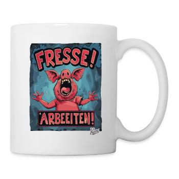 The sow the crazy pig - keep your mouth shut, work - Mug - white - Right