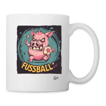Cochon de football : Nous voulons le football maintenant - Mug blanc - blanc - Droite