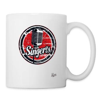 Vintage Mikrofon für Sänger mit Retro-Charme - Tasse - Weiß - Rechts