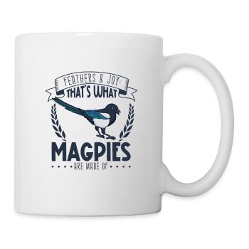 Federn und Freude - Elster - Tasse - Weiß - Rechts
